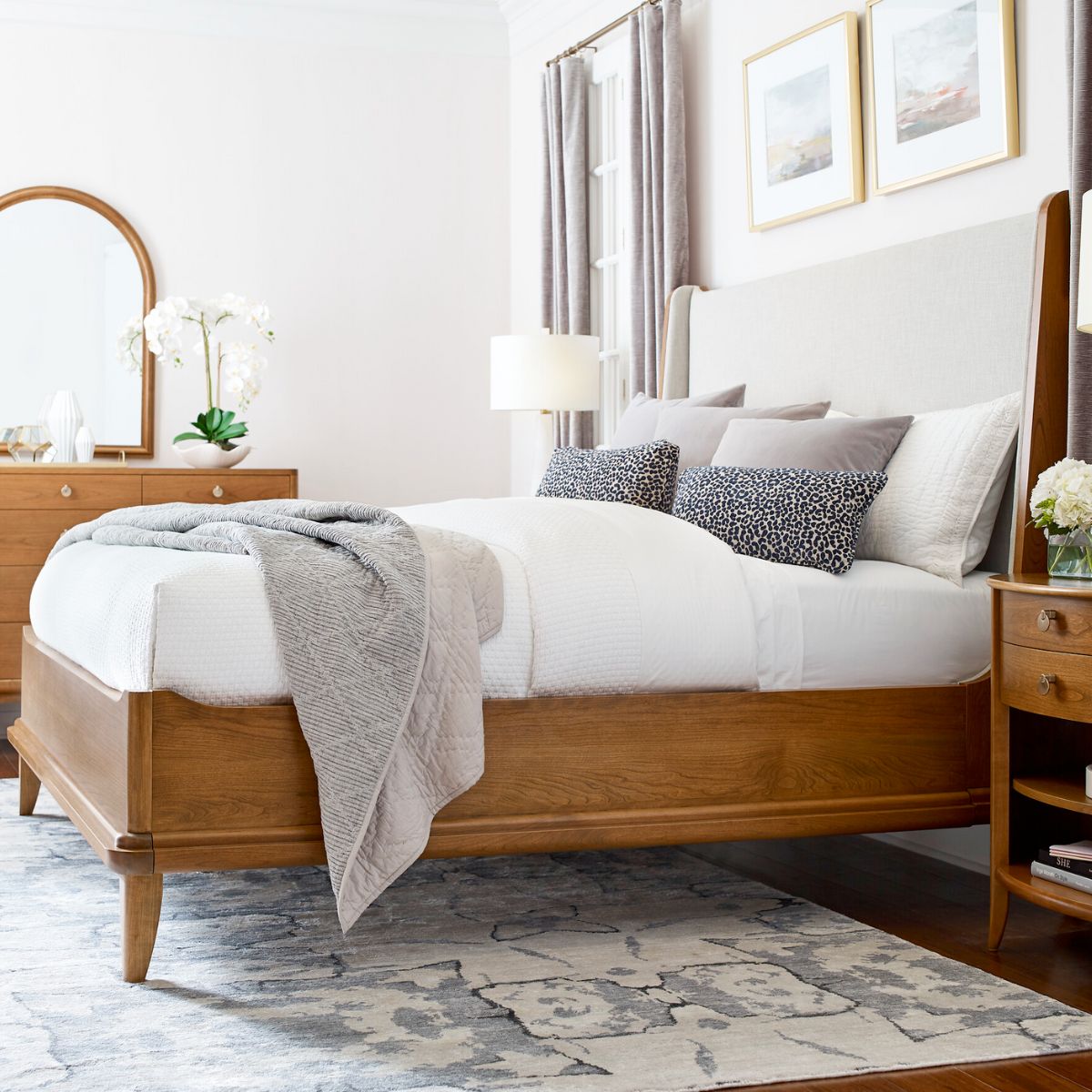 Martine Bed with Upholstered Headboard