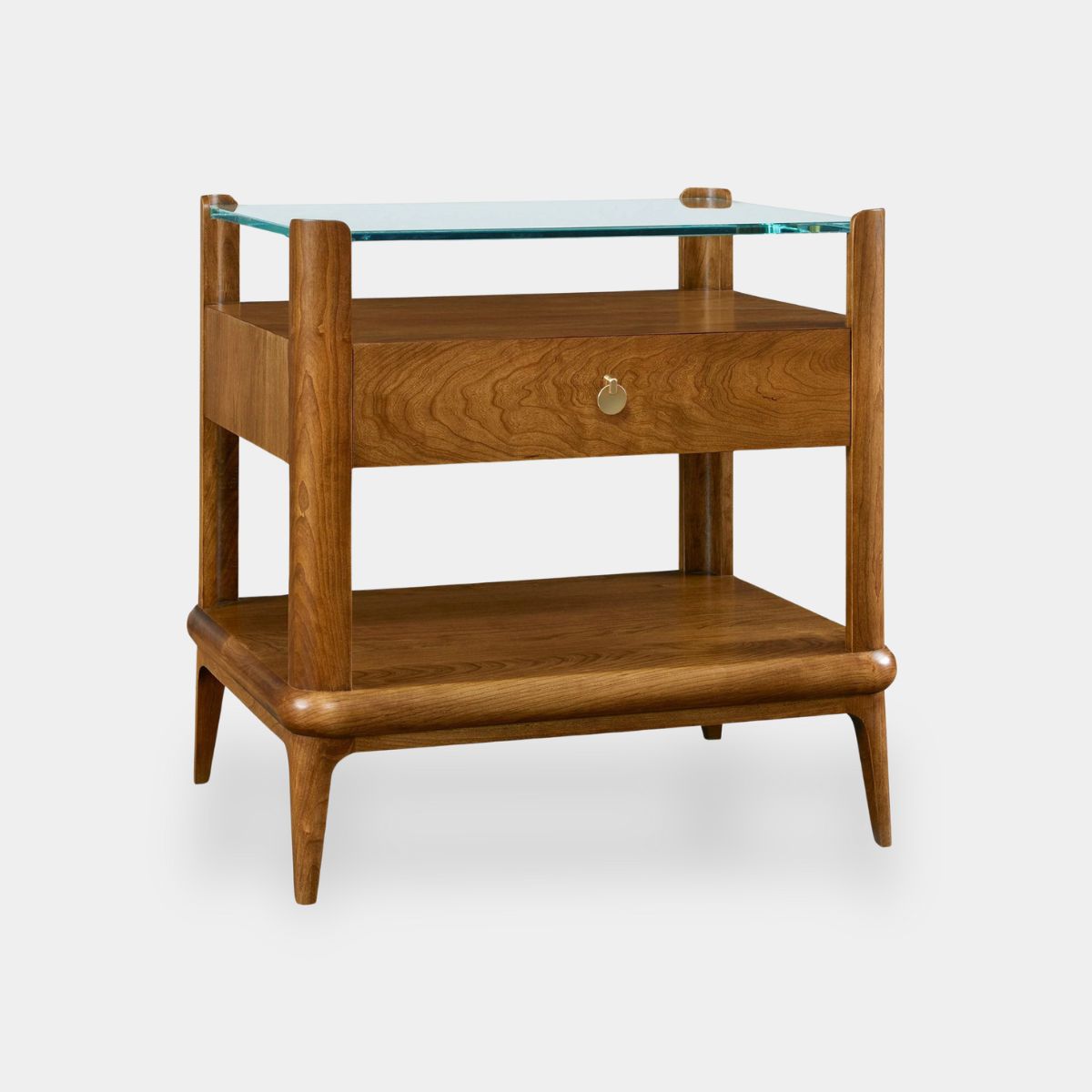 Martine Glass-Top Nightstand